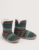 Seasalt Cornwall snooze slipper booties Weaving Needle Dark Forage