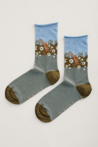 Seasalt Cornwall womens arty socks dorymouse sage B-AC00412-31700