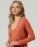 Surkana Buttoned V-Neck Cardigan Tile