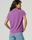 Surkana Lurex Short Sleeve Shirt Powdered Mauve