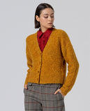 Surkana V-neck cardigan mustard 555ALBO332-11