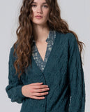 Surkana V-neck cardigan with fantasy knit blue 555OMAR337-51