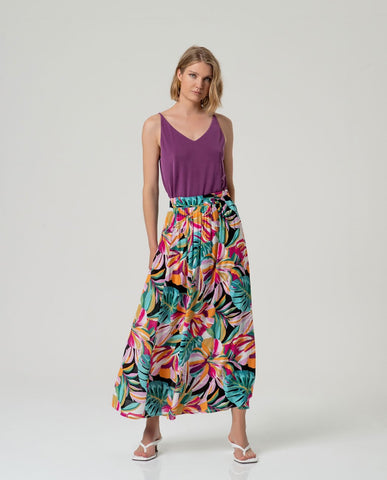 Surkana Wide Cross-Over Skirt Multi