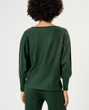Surkana boat neck jumper batwing sleeves green 554NEXU232-61