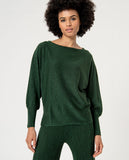 Surkana boat neck jumper batwing sleeves green 554NEXU232-61