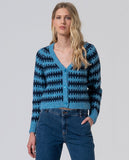 Surkana cardigan with three buttons blue 565MARA332-51