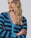 Surkana cardigan with three buttons blue 565MARA332-51