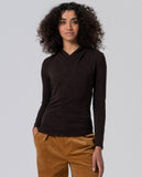 Surkana crossover-neck T-shirt chocolate 565IRLU014-84