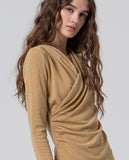 Surkana crossover-neck T-shirt gold 565IRLU014-91