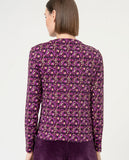 Surkana draped perkins collar top purple 564SEMA014-43
