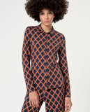 Surkana fitted shirt long sleeves brown 564RIVI113-70