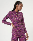 Surkana fitted shirt long sleeves purple 564SEMA113-43