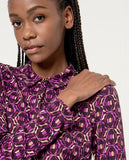 Surkana fitted shirt long sleeves purple 564SEMA113-43