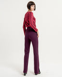 Surkana flare pants with side slits purple 563ESRO512-43