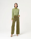 Surkana flare trousers 5 pockets green 564NEPA522-61
