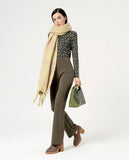 Surkana flare trousers knitted blunt knit khaki 554NERA514-62