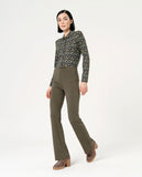 Surkana flare trousers knitted blunt knit khaki 554NERA514-62