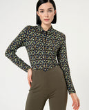 Surkana flare trousers knitted blunt knit khaki 554NERA514-62