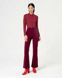 Surkana flare trousers knitted blunt knit purple 554NERA514-43