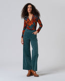 Surkana flared pants with patch pockets steel blue 555LIYU523-58