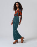 Surkana flared pants with patch pockets steel blue 555LIYU523-58
