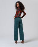 Surkana flared pants with patch pockets steel blue 555LIYU523-58