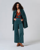 Surkana flared pants with patch pockets steel blue 555LIYU523-58