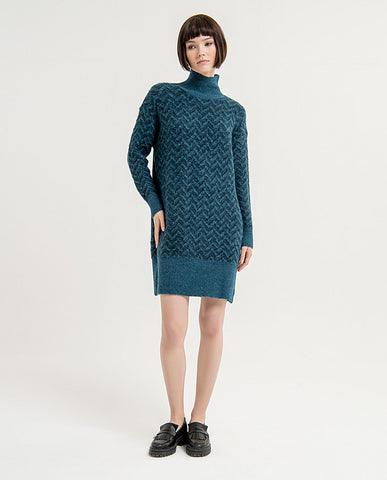 Surkana jacquard knit mini dress blue 563COES731-51