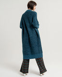 Surkana jacquard knitted jacket open blue 563COES432-51