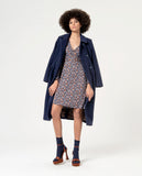 Surkana knee-length dress cross body with belt blue 554SECH712-51