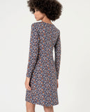 Surkana knee-length dress cross body with belt blue 554SECH712-51