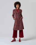 Surkana long coat with printed lining tile 565MAJA411-21