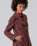 Surkana long coat with printed lining tile 565MAJA411-21