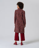 Surkana long coat with printed lining tile 565MAJA411-21