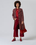 Surkana long coat with printed lining tile 565MAJA411-21