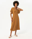 Surkana long dress bat sleeve camel 524NAWI715-06