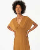 Surkana long dress bat sleeve camel 524NAWI715-06