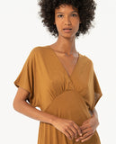 Surkana long dress bat sleeve camel 524NAWI715-06