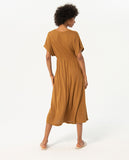 Surkana long dress bat sleeve camel 524NAWI715-06