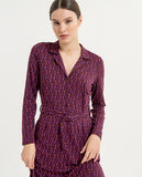 Surkana long shirt dress with belt purple 563ANBY715-43