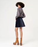 Surkana loose-fitting shirt V-neck blue 554SECH117-51