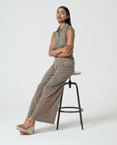 Surkana loose pants with front pleat turquoise 525RYON515-53