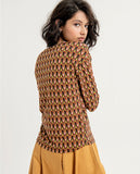 Surkana oversize t-shirt with v-neckline brown 553CAFO013-70