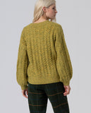 Surkana oversized cable-knit sweater khaki dark 565NIAR231-68