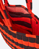 Surkana quilted shopper stripes print siesta maroon 24BIMO822-41