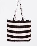 Surkana quilted shopper with stripes la mer print black 24BIMO821-00 