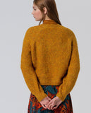 Surkana round-neck sweater with puffed raglan sleeves mustard 555ALBO231-11
