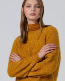 Surkana round-neck sweater with puffed raglan sleeves mustard 555ALBO231-11