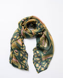 Surkana square printed scarf green 35PASI225-61