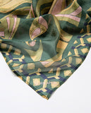 Surkana square printed scarf green 35PASI225-61